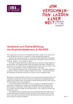 Variationen zum Thema Befreiung Titelbild Vortrag von Charlotte Wiedemann